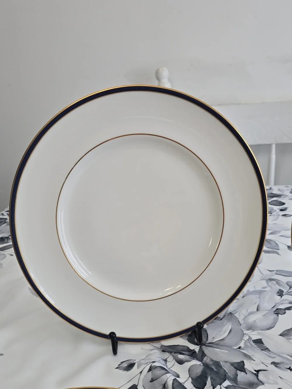 Vintage Royal Doulton Set Of 4 Oxford Blue New Romance Dinner Plates TC 1210